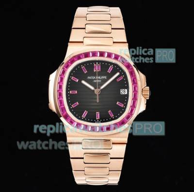 GR Factory Patek Philippe Nautilus 5711 Rose Gold Watch Pink & Black Dial 40.5mm